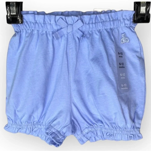 GAP NWT 6-12m Girls Bloomers Shorts Blue Bubble Elastic Waist/Leg Bear - Picture 2 of 7